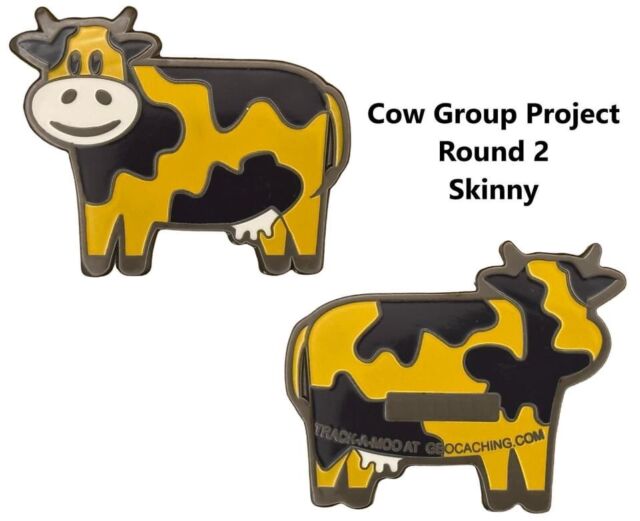 Auction no: 14 UK Geocoin Database Edition Cow - Shiny gold