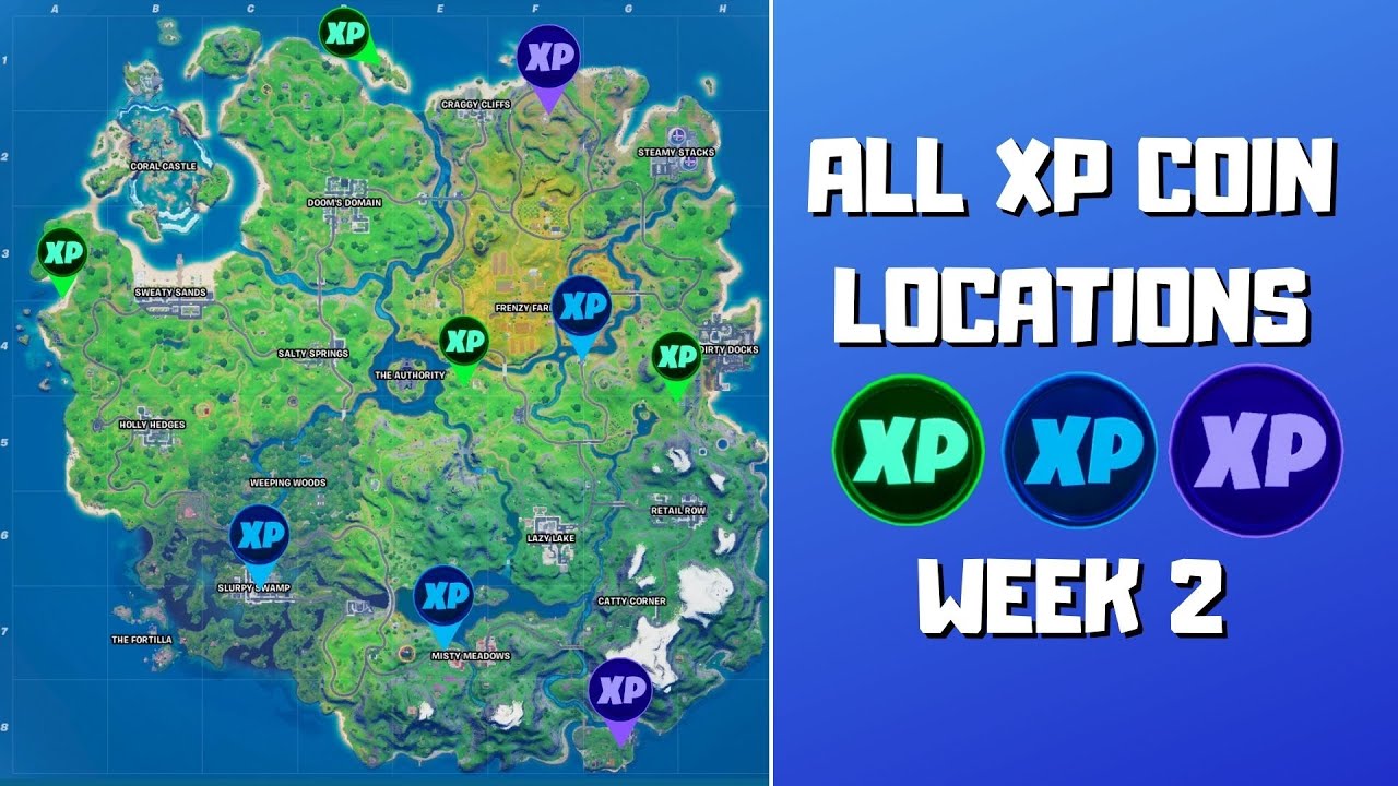 Every Week 6 XP Coin Location in Fortnite Season 4