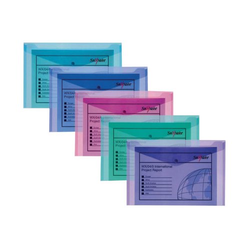 Snopake Punched Polyfiles Wallets Electra A4 [Pack 5]