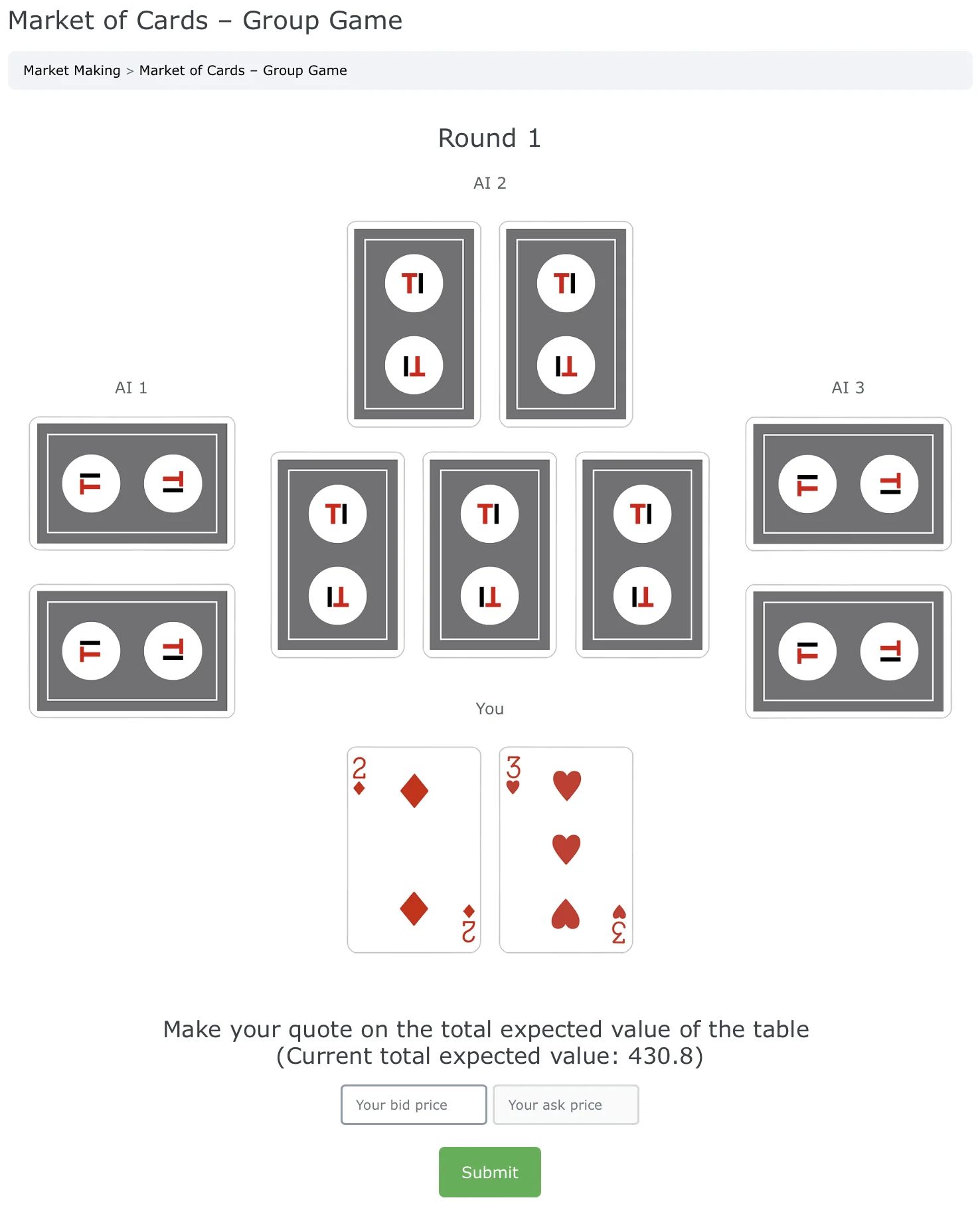 Trading game strategy | Wall Street Oasis