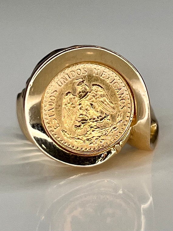 18 carat gold Mexican coin ring – The Gold Report Amsterdam