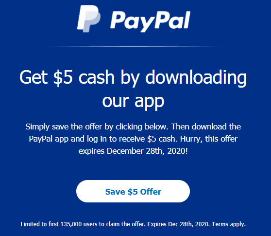 (EXPIRED) PayPal: Earn $5 Bonus When Opening Account By 6/30/21