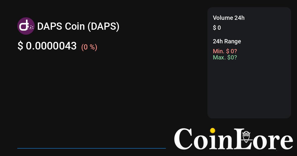 DAPS Coin USD (DAPS-USD) Price, Value, News & History - Yahoo Finance