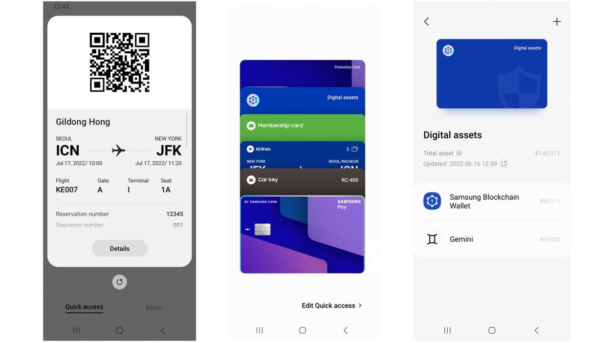 Galaxy S22 has a built-in cryptocurrency wallet