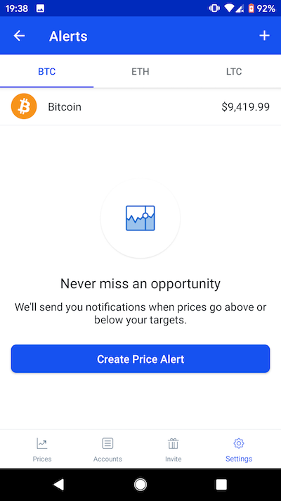 Coinbase Alerts - Cryptocurrency Alerting