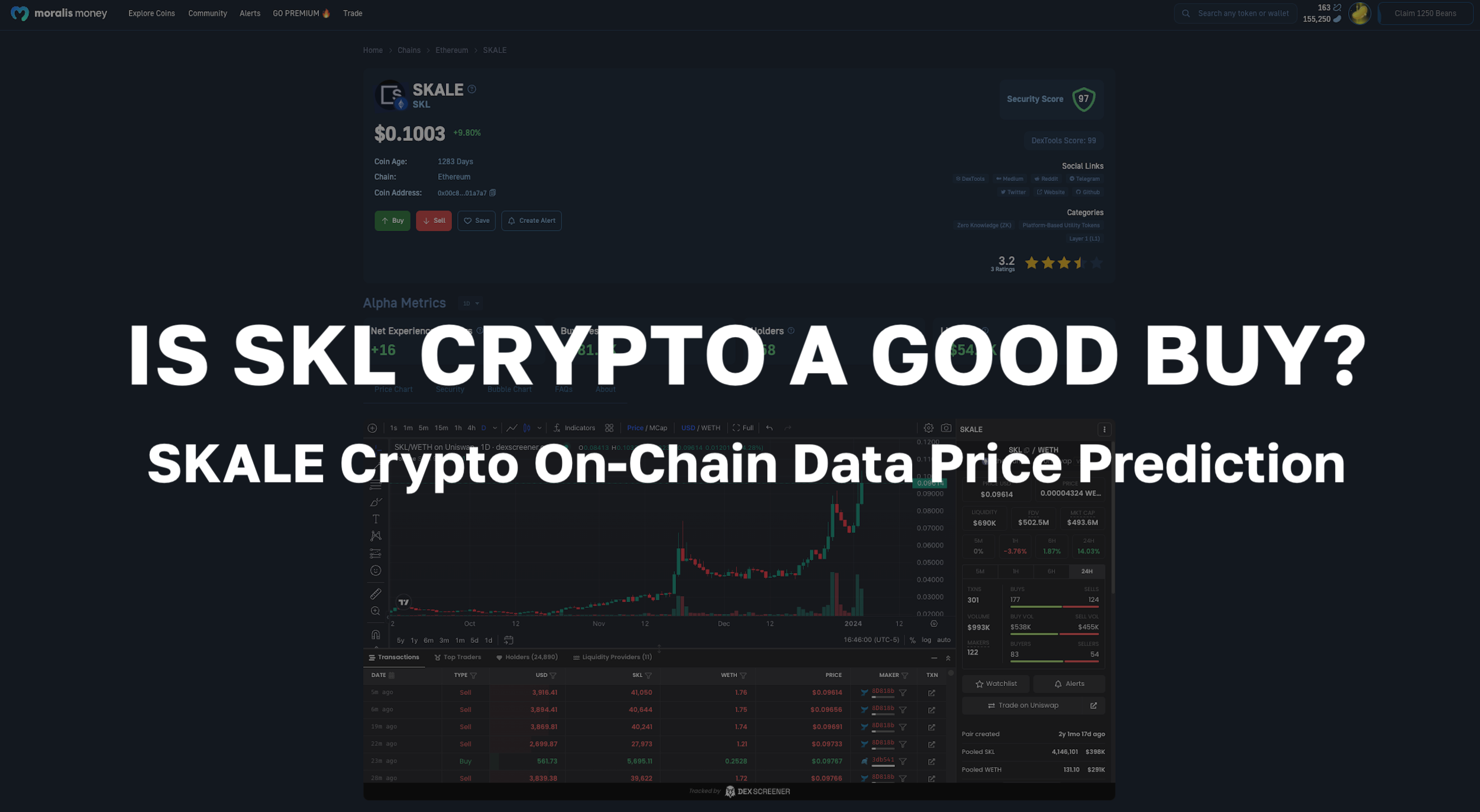 SKALE price today, SKL to USD live price, marketcap and chart | CoinMarketCap