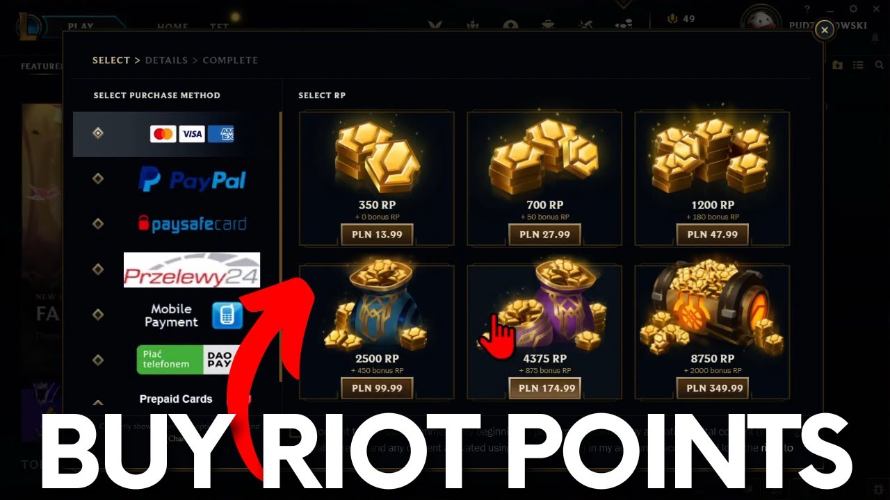 League of Legends Riot Points - LoL RP for sale / FunPay