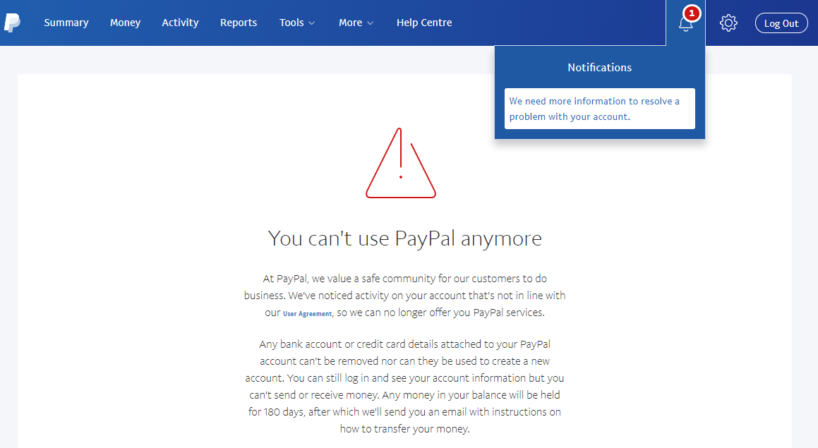 Transfer/Payment limit - PayPal Community