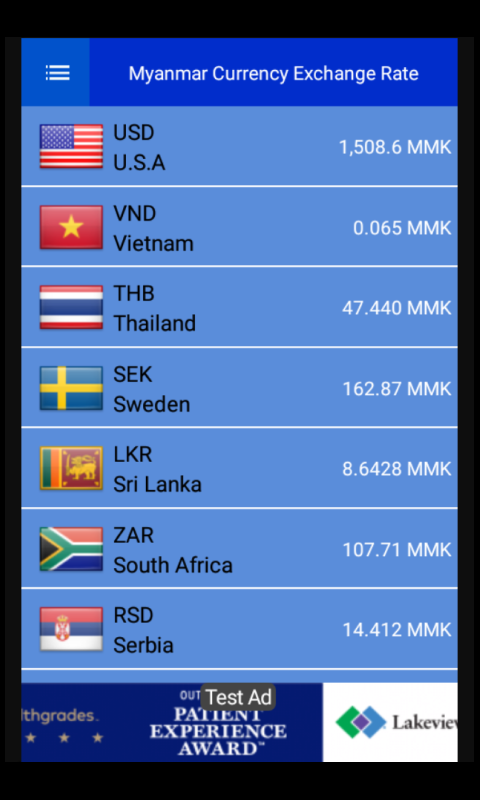 Exchange & Money Changer Rate | MFTB | Myanmar Foreign Trade Bank