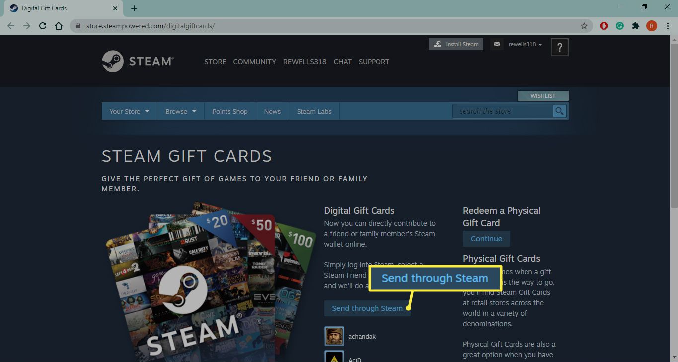 How to Gift Money on Steam