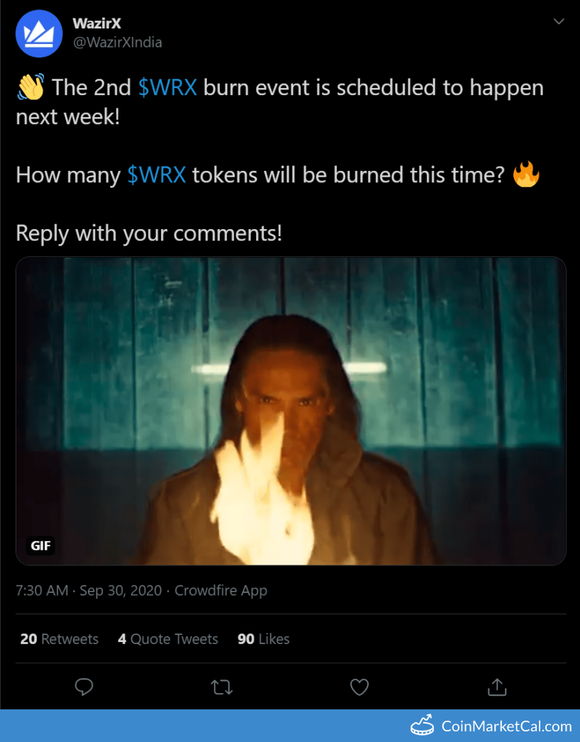 WazirX WRX: Token Burn — Coindar