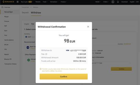 How to Withdraw fiat from Binance(Desktop) - AYMBot