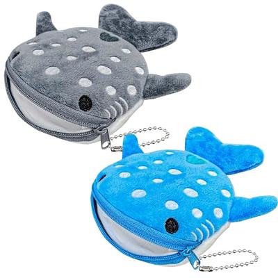 Whale Shark Coin Purse Plush Bags - Grey/Blue – SJJ PLUSH