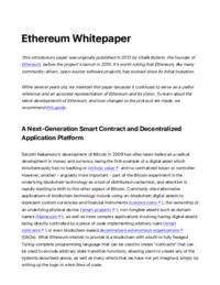 Ethereum Whitepaper