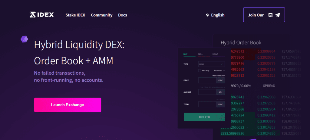 Idex Exchange Trading Volume and Trading Pairs - Bitcoin Sistemi