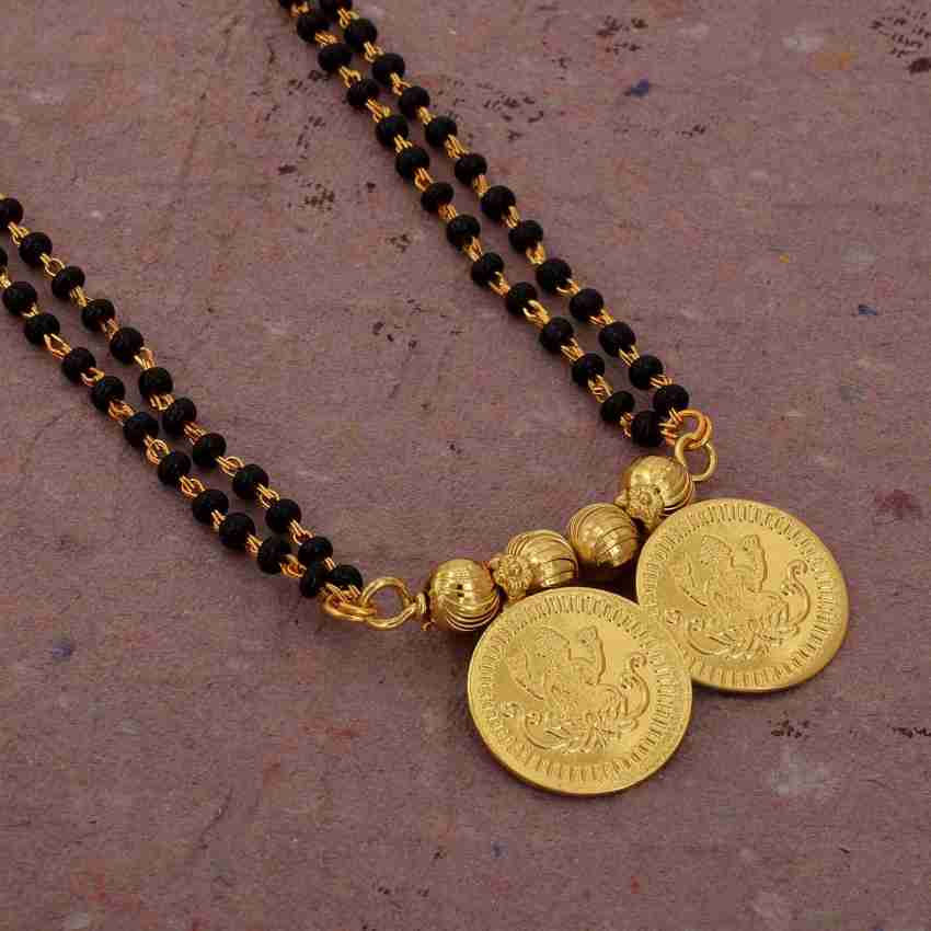 Gold tone karimani Lakshmi coin Mangalsutra dj – dreamjwell