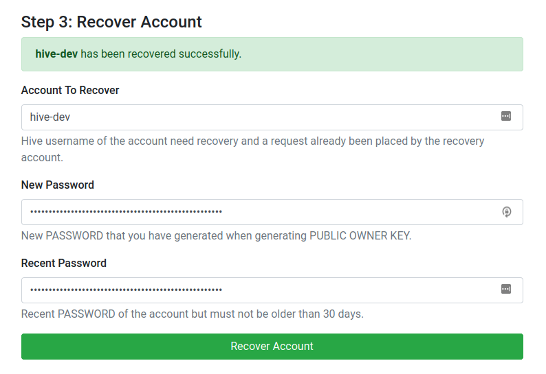 PY: Account Recovery | Hive Developer