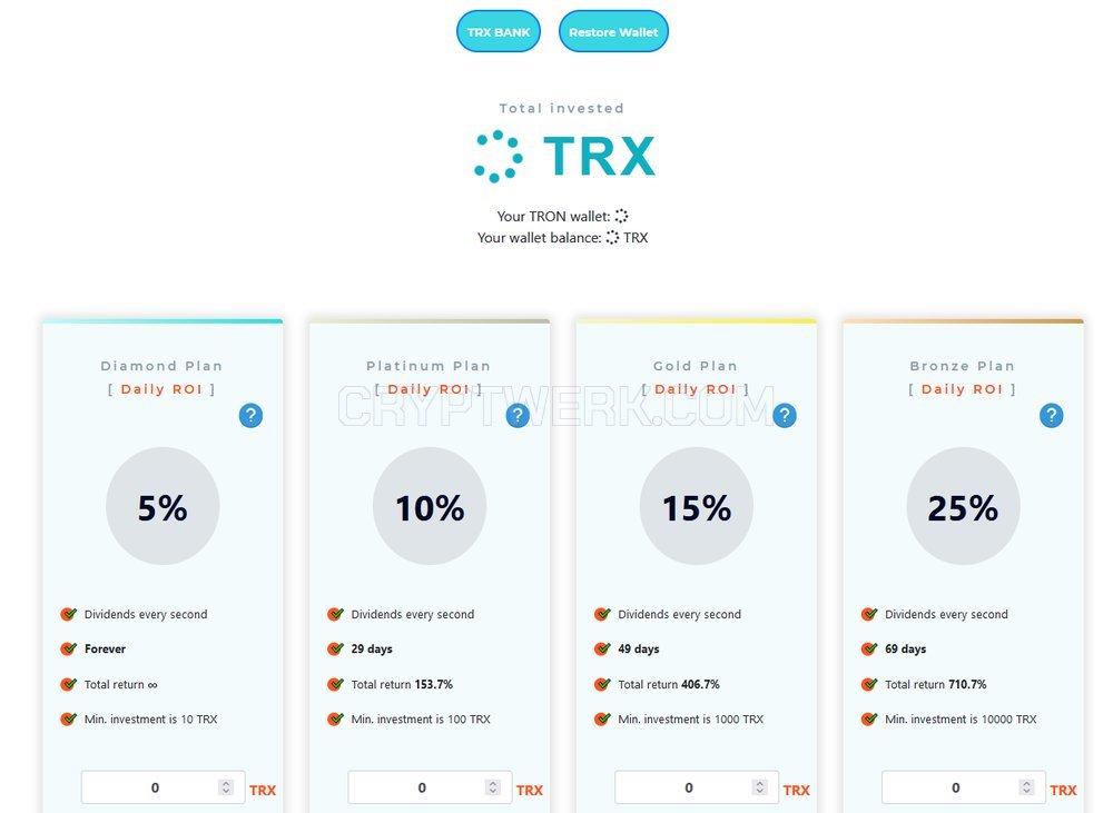 Bank of Tron - reviews, contacts & details | Mining | Crypto services