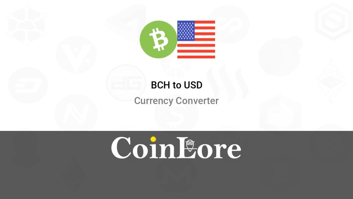 Bitcoin cash - US dollar (BCH/USD) Free currency exchange rate conversion calculator | CoinYEP