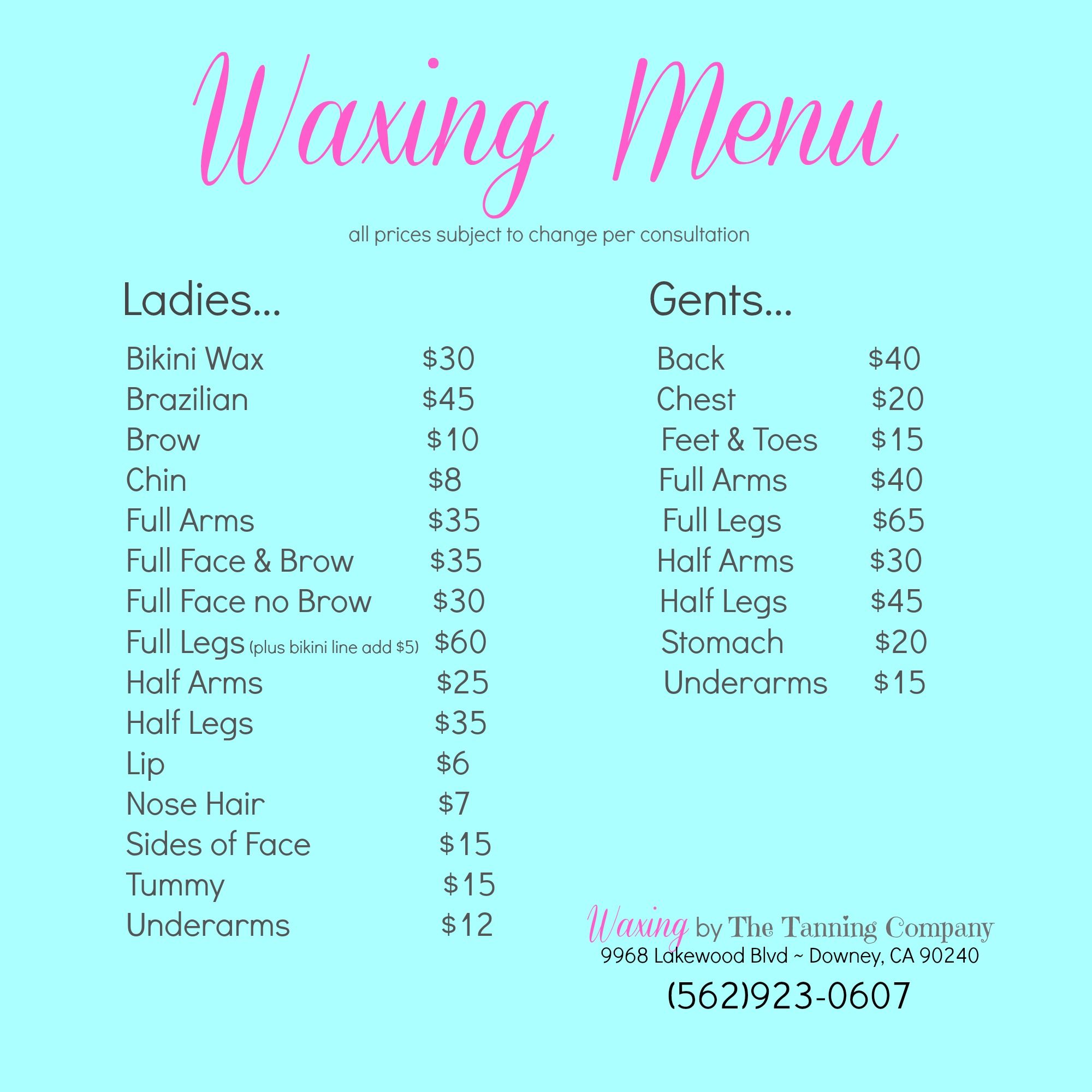 Price List | YWAX