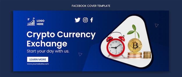 Golden, Modern Cryptocurrency/ Bitcoin Flyer and Facebook Cover Templates (FREE) - Resource Boy