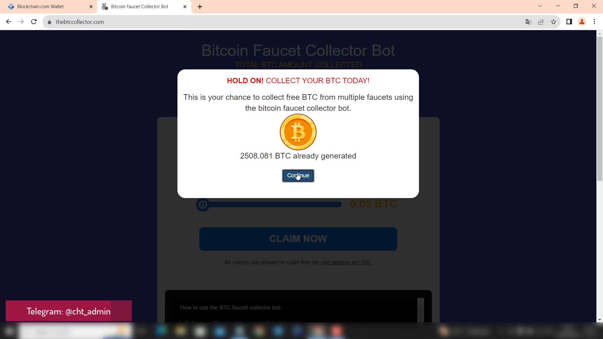 Bitcoin Faucet Collector Bot