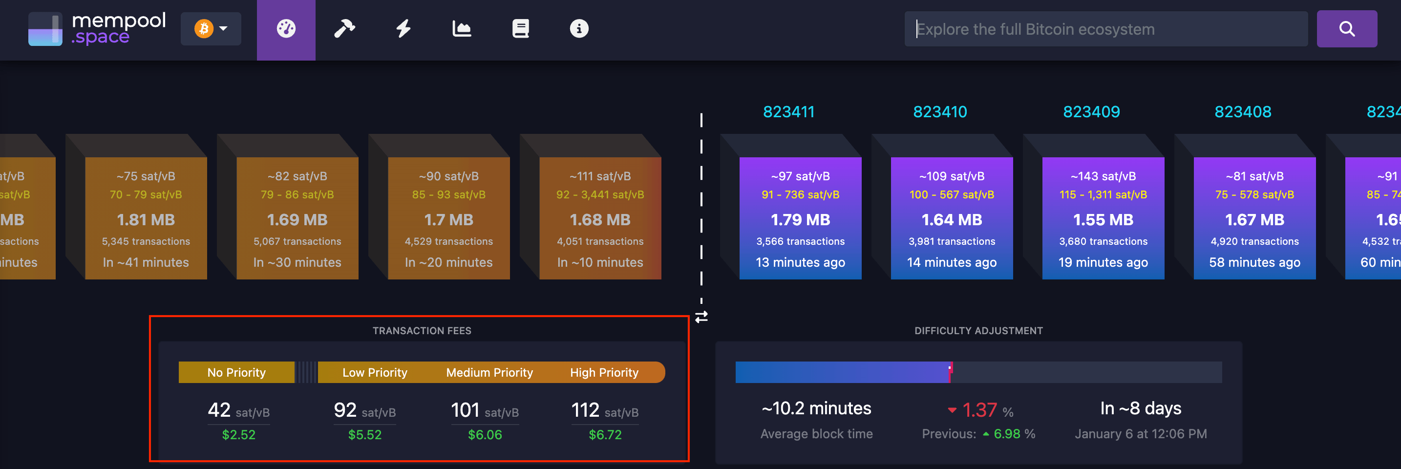 mempool - Bitcoin Explorer