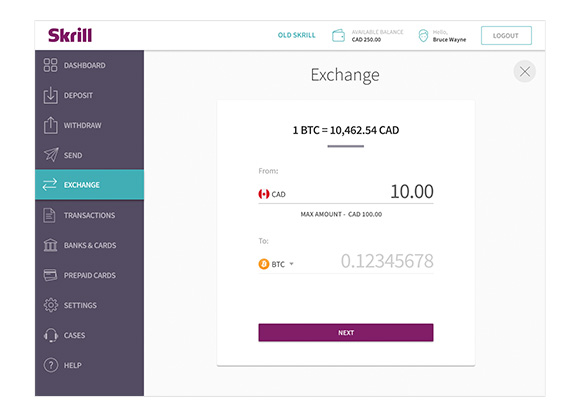 Crypto withdrawal | Withdraw to Bitcoin | Skrill