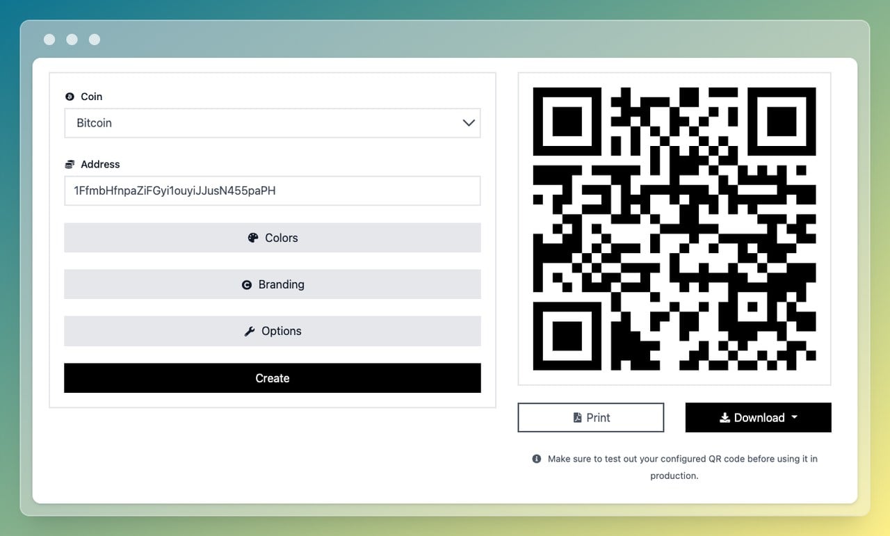 Bitcoin QR Code Generator Tool for Sending and Receiving