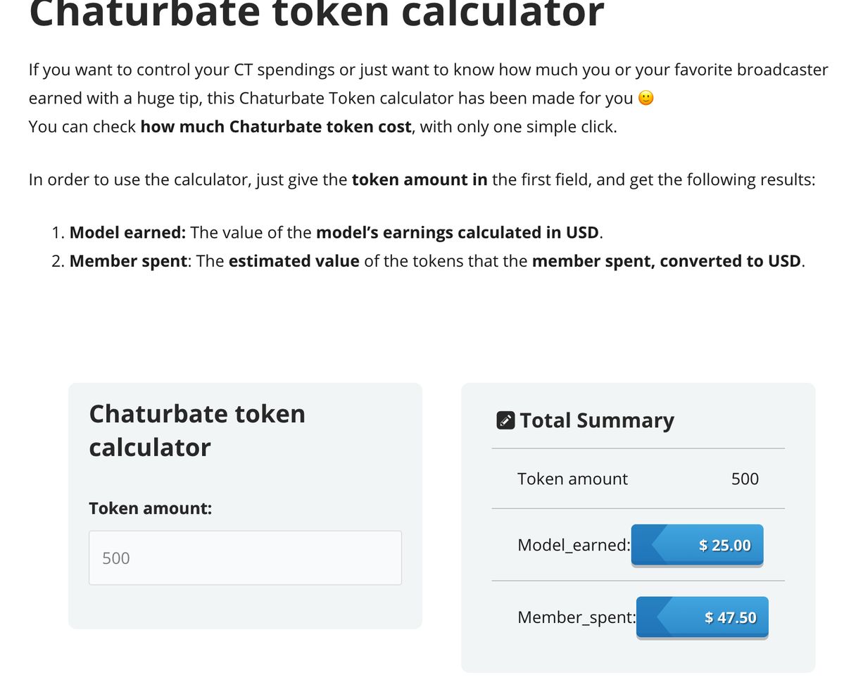 Chaturbate token to USD Converter () - Adult Cam Reviews