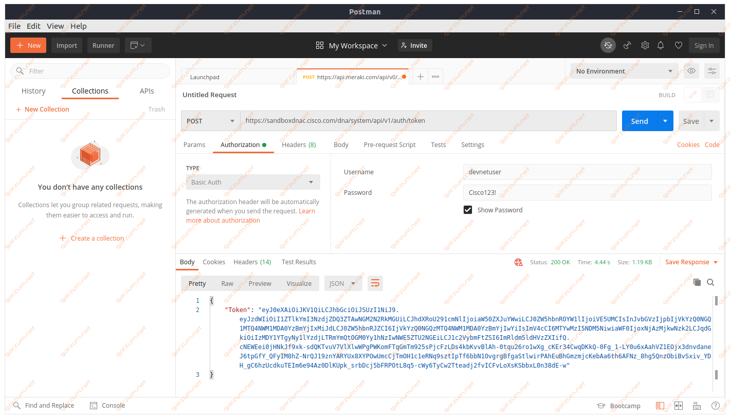 DNAC API, curl and jq