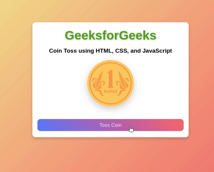 Coin Toss Game using JavaScript & CSS - DEV Community