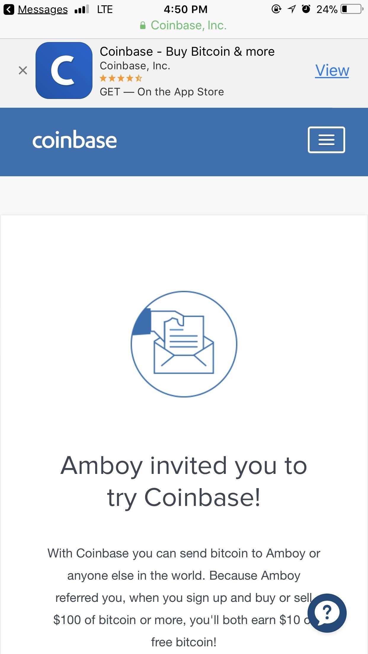 Coinbase Referral Code $10 BTC SignUp Bonus