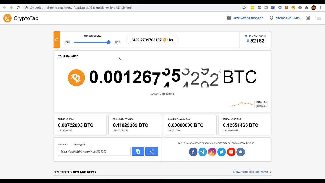 Multiply your mining speed with bitcoinlove.fun | CryptoTab Browser