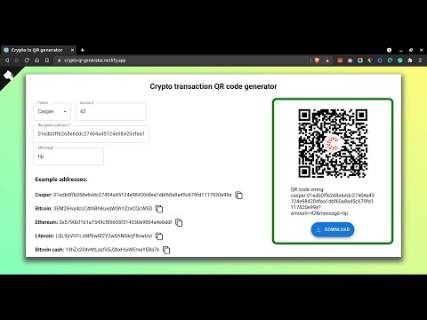 Online Crypto QR Code Maker for any docs!