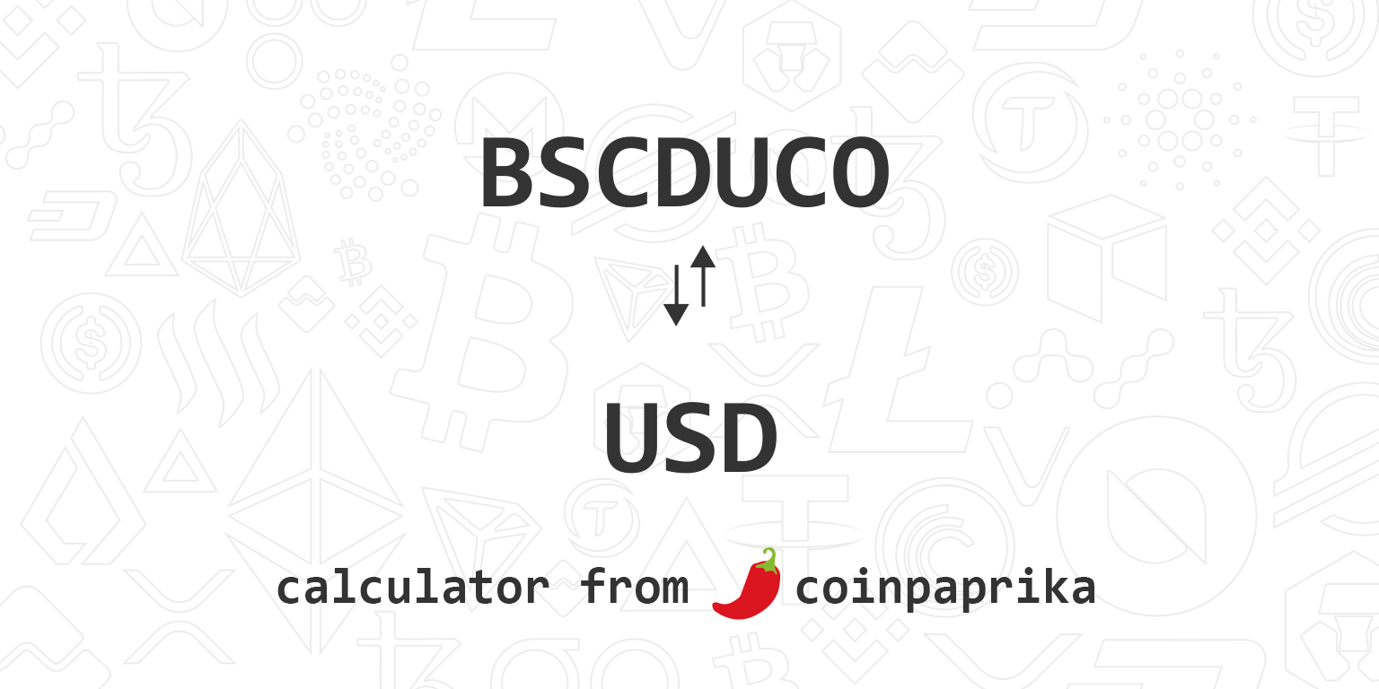 Duino on BSC price - bscDUCO to USD price chart & market cap | CoinBrain