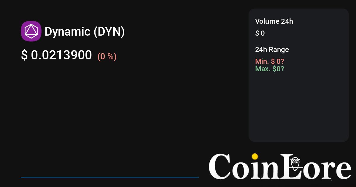 Dynamic (DYN) live coin price, charts, markets & liquidity