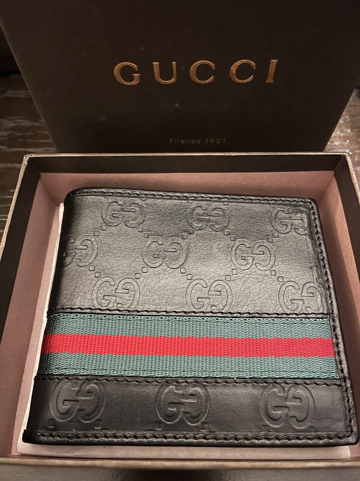 Gucci Signature Bifold Wallet Brown Brown Brasil