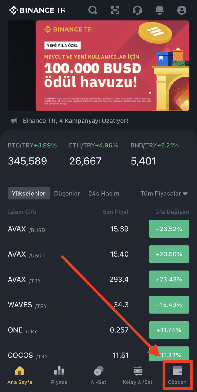 Binance TR Crypto Prices, Trade Volume, Spot & Trading Pairs