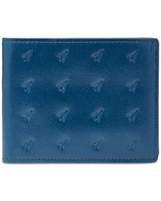 Men’s black leather fossil wallet | Blue leather wallet, Fossil wallet, Brown leather wallet