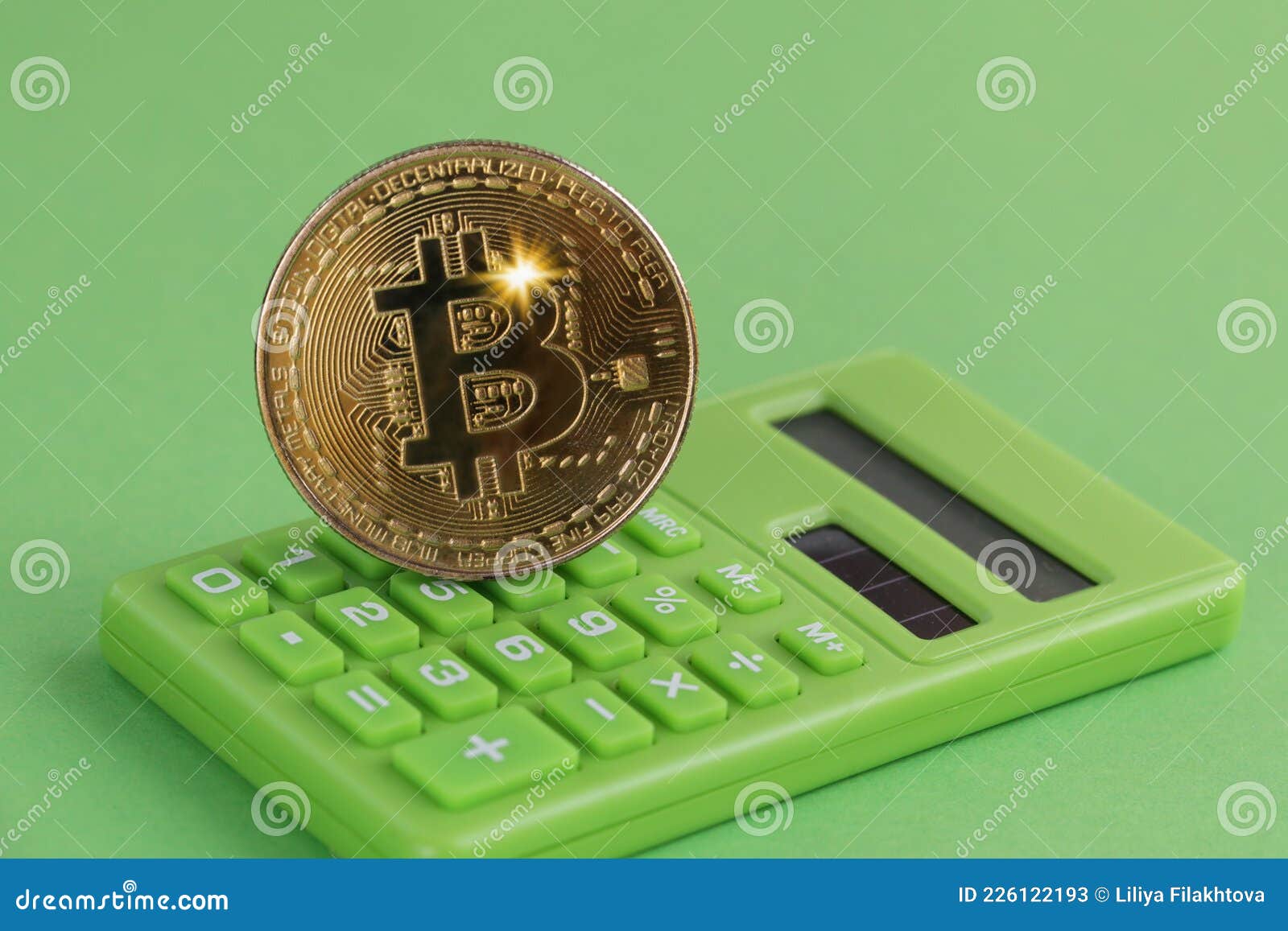 Premium Photo | Financier gold coin bitcoin calculator isolated background high quality photo