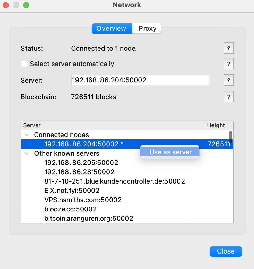 Electrum server performance report ()