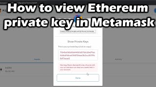 Ethereum Public Key and Private Key Example