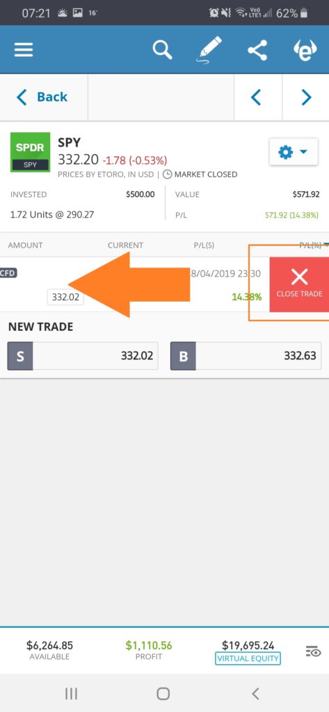 How do I close / sell an open position? | eToro Help