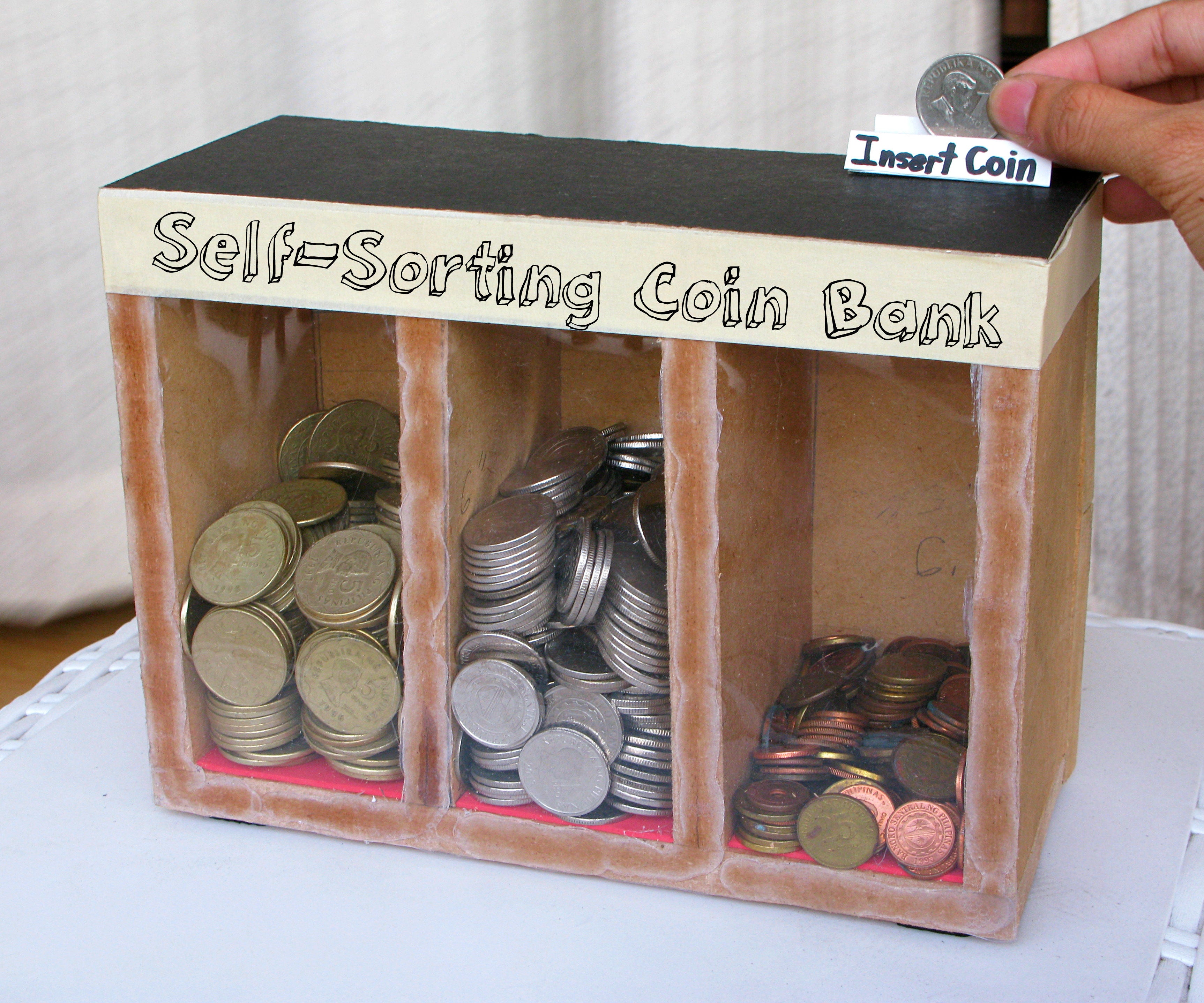 A Great Self-Sorting Coin Bank - Your Projects@OBN | Coin sorter, Coin sorting, Diy money