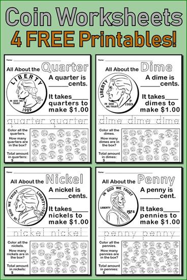 Free Math Worksheets for Counting Pennies and Nickels