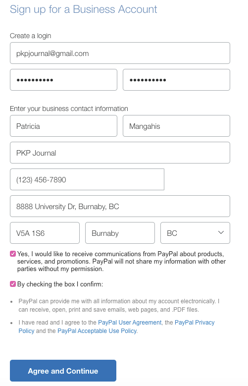 Creating a PayPal account - IONOS CA