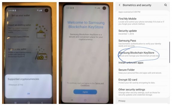 Samsung Unveils Crypto Wallet, Dapps For Galaxy S10 Phone