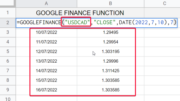 GOOGLEFINANCE - Google Docs Editors Help