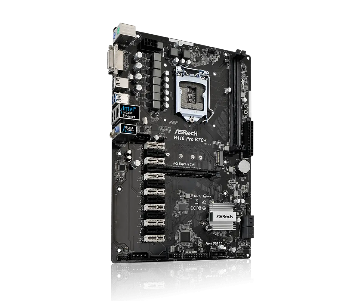 ASRock H Pro BTC+ Power Kit. For the Motherboard + GPU's W/ Remote Module - Parallel Miner